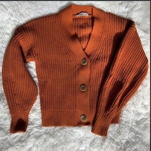 Everlane burnt orange cardigan XS